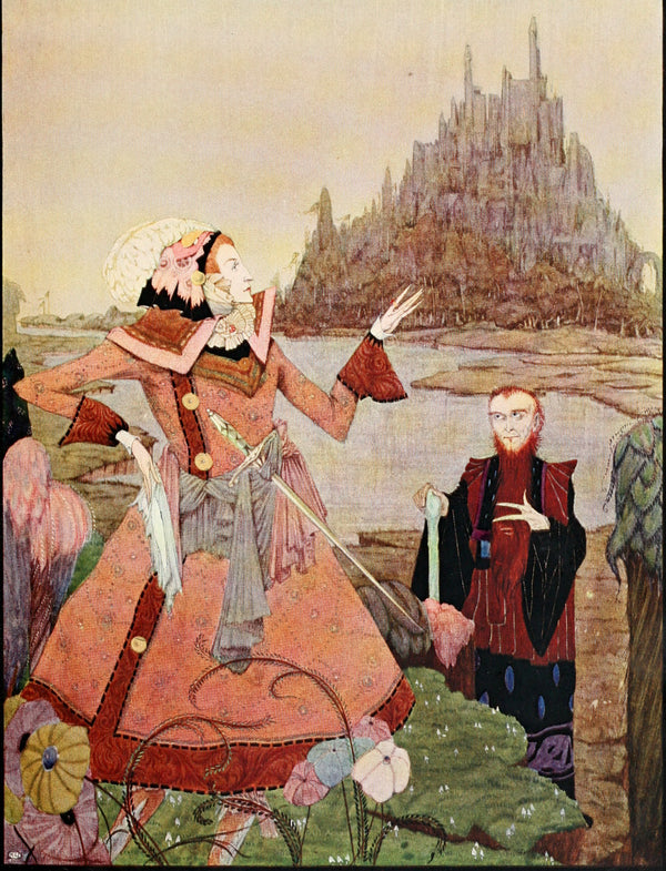 Harry Clarke — The Fairy Tales of Charles Perrault: The Prince Enquires of the Aged Countryman | Fairy Tale Illustration Print