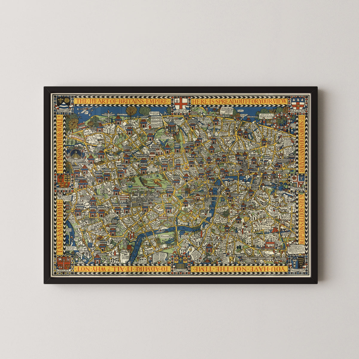 MacDonald Gill — The Famous Wonderground Map of London Town | Vintage Pictorial Map Print