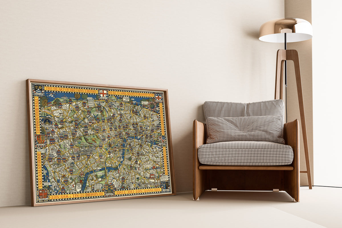 MacDonald Gill — The Famous Wonderground Map of London Town | Vintage Pictorial Map Print