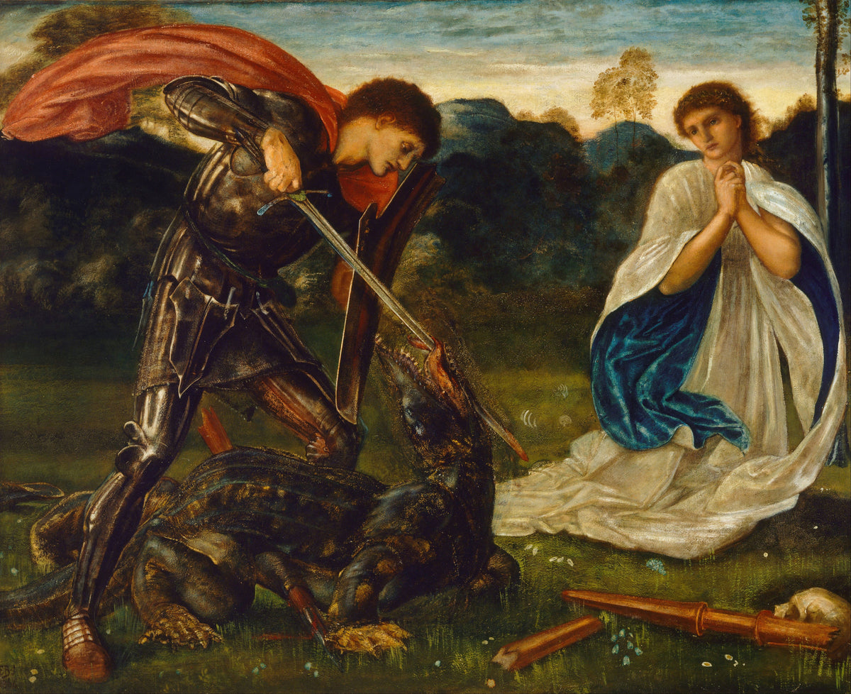 Edward Burne-Jones — The Fight: St George Kills the Dragon VI | Pre-Raphaelite Art Print