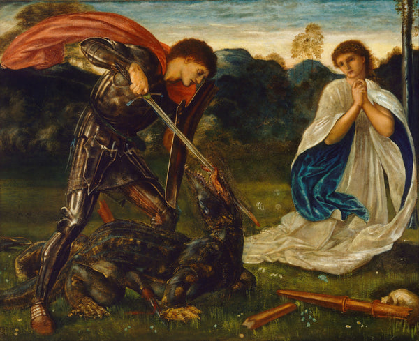 Edward Burne-Jones — The Fight: St George Kills the Dragon VI | Pre-Raphaelite Art Print