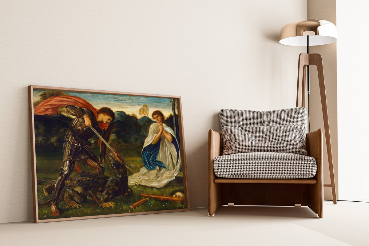 Edward Burne-Jones — The Fight: St George Kills the Dragon VI | Pre-Raphaelite Art Print