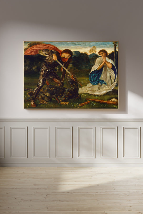 Edward Burne-Jones — The Fight: St George Kills the Dragon VI | Pre-Raphaelite Art Print