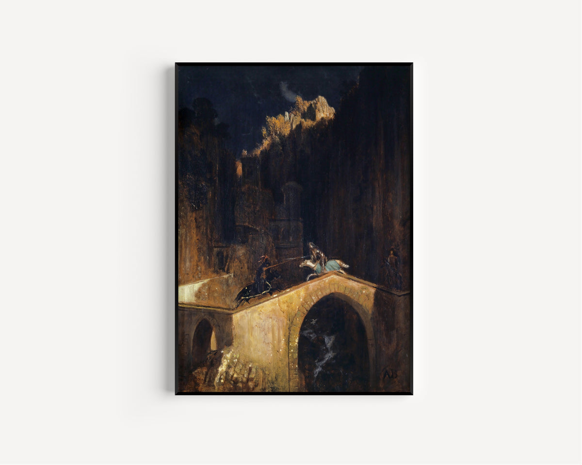 Arnold Böcklin — The Fight on the Bridge | Symbolist Art Print