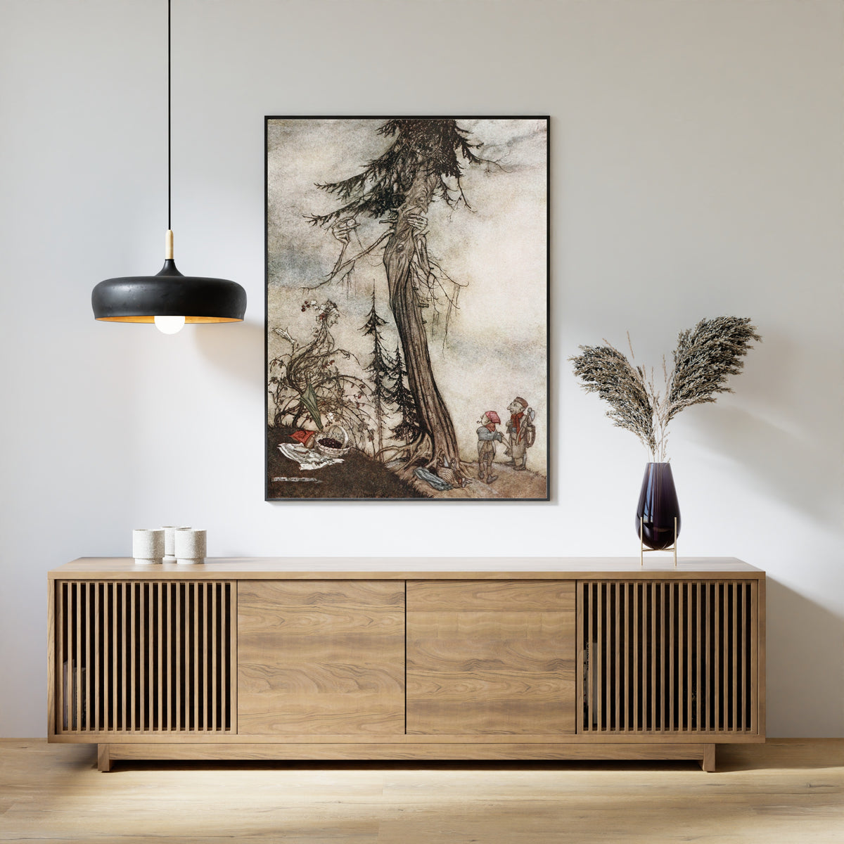 Arthur Rackham — The Fir-Tree and the Bramble | Fable Illustration Print