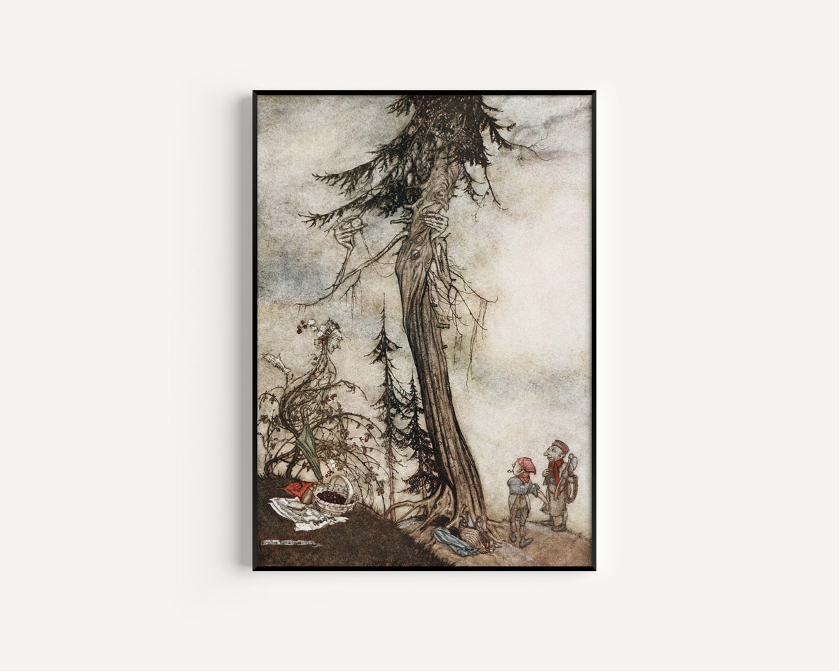 Arthur Rackham — The Fir-Tree and the Bramble | Fable Illustration Print