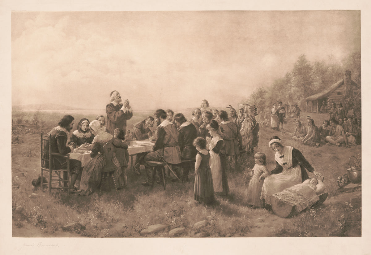 Jennie Brownscombe — The First American Thanksgiving | Thanksgiving Art Print