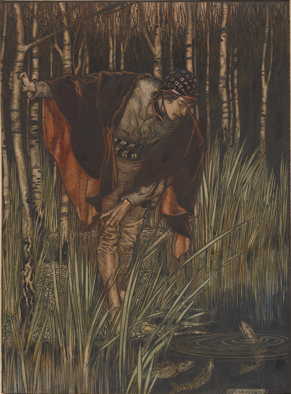Arthur Rackham — The Fishes, in Their Joy, Stretched Up Their Heads | Fairy Tale Illustration Print