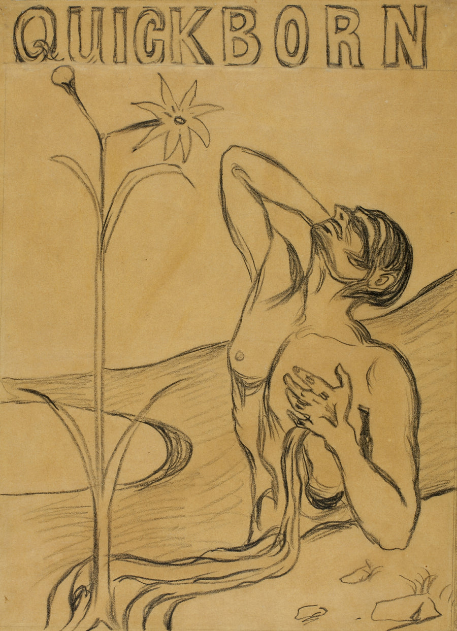Edvard Munch — The Flower of Pain | Expressionist Fine Art Print shown to scale on a wall above a sofa
