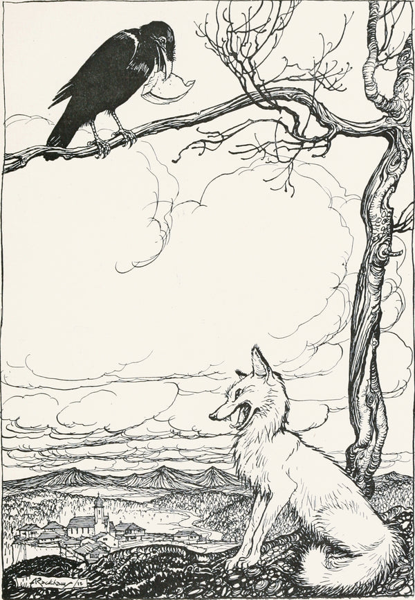 Arthur Rackham — The Fox and the Crow | Fable Illustration Print