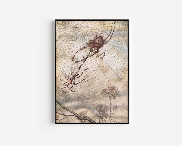 Arthur Rackham — The Gnat and the Lion | Fable Illustration Print