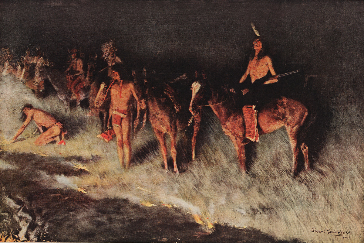 Frederic Remington — The Grass Fire | Western Art Print