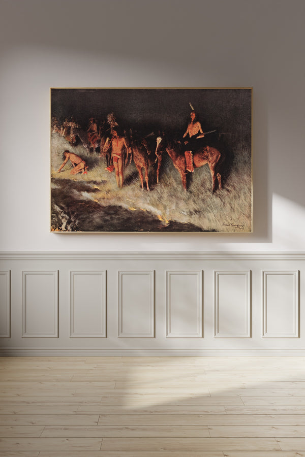 Frederic Remington — The Grass Fire | Western Art Print