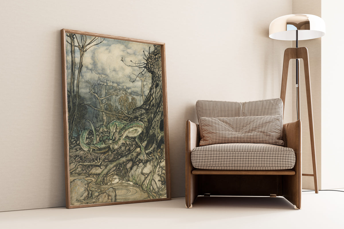 Arthur Rackham — The Green Dragon | Fairy Tale Illustration Print