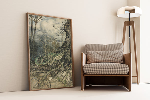 Arthur Rackham — The Green Dragon | Fairy Tale Illustration Print
