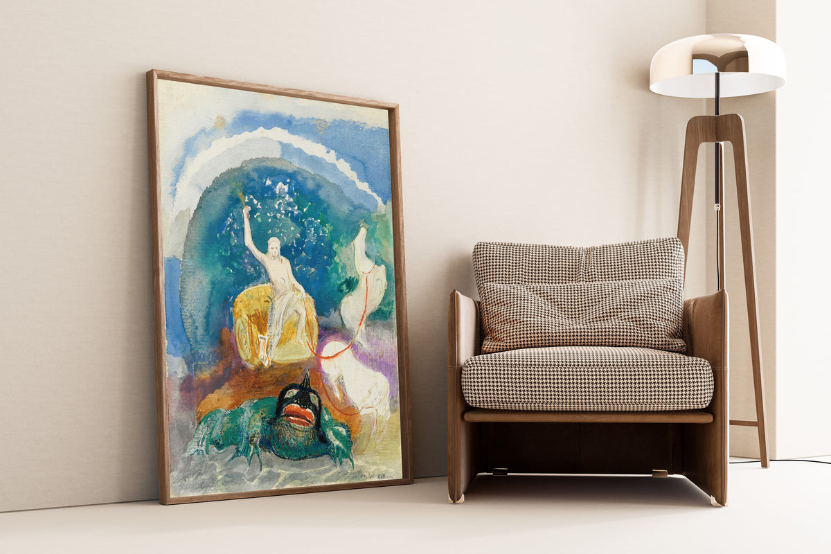 Odilon Redon — The Green Monster (Apollo Riding the Serpent Python) | Symbolist Art Print
