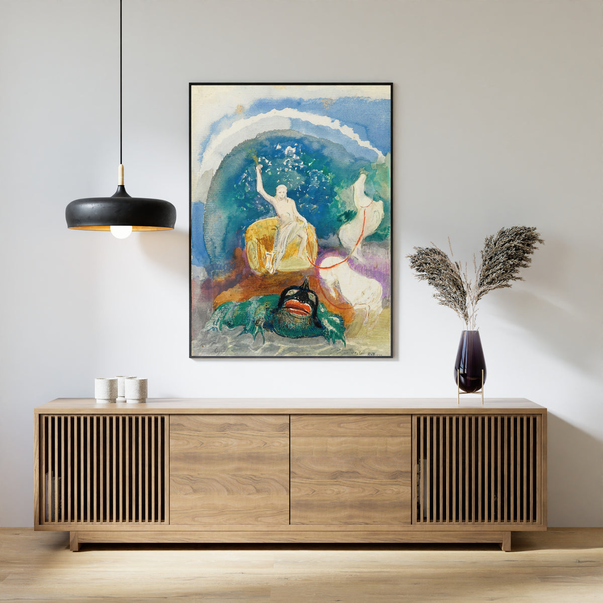 Odilon Redon — The Green Monster (Apollo Riding the Serpent Python) | Symbolist Art Print