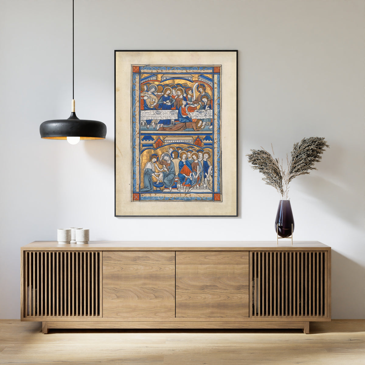 The Last Supper and the Washing of the Apostles' Feet | Illuminated Manuscript Print