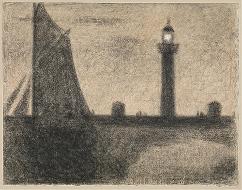 Georges Seurat — The Lighthouse at Honfleur (Dark Sail) | Fine Art Print