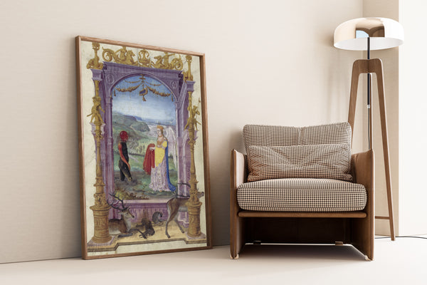 Splendor Solis — The Man from the Swamp and the Angel | Illuminated Manuscript Print