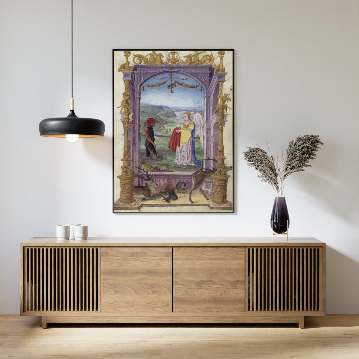 Splendor Solis — The Man from the Swamp and the Angel | Illuminated Manuscript Print