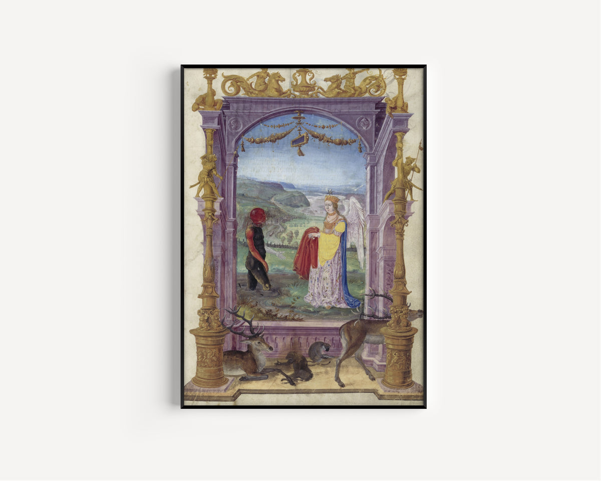 Splendor Solis — The Man from the Swamp and the Angel | Illuminated Manuscript Print