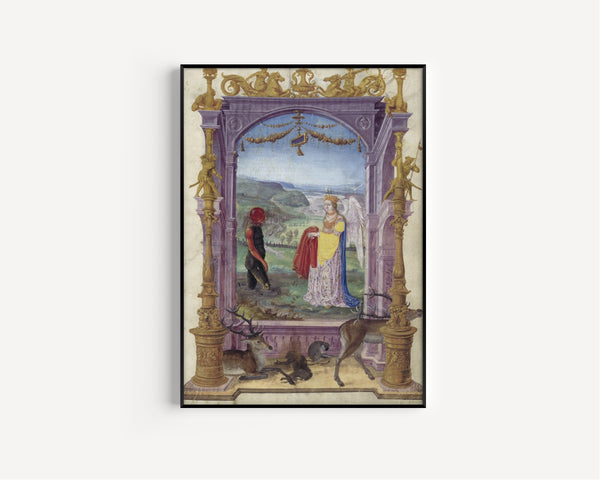 Splendor Solis — The Man from the Swamp and the Angel | Illuminated Manuscript Print