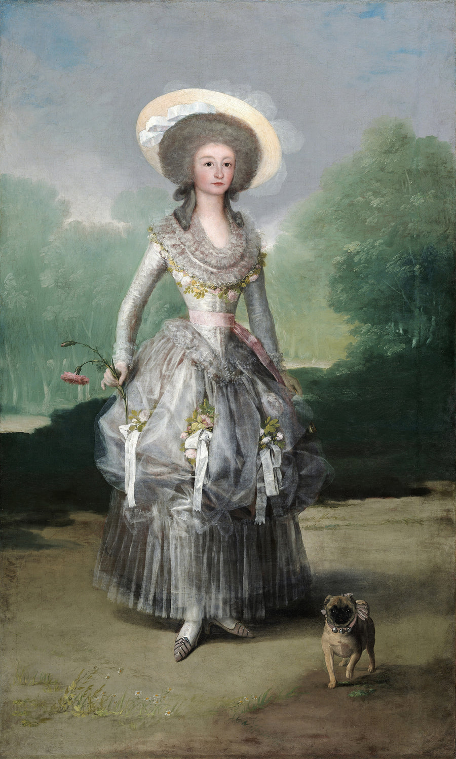 Francisco de Goya — The Marquesa de Pontejos | Fine Art Print shown to scale on a wall above a sofa