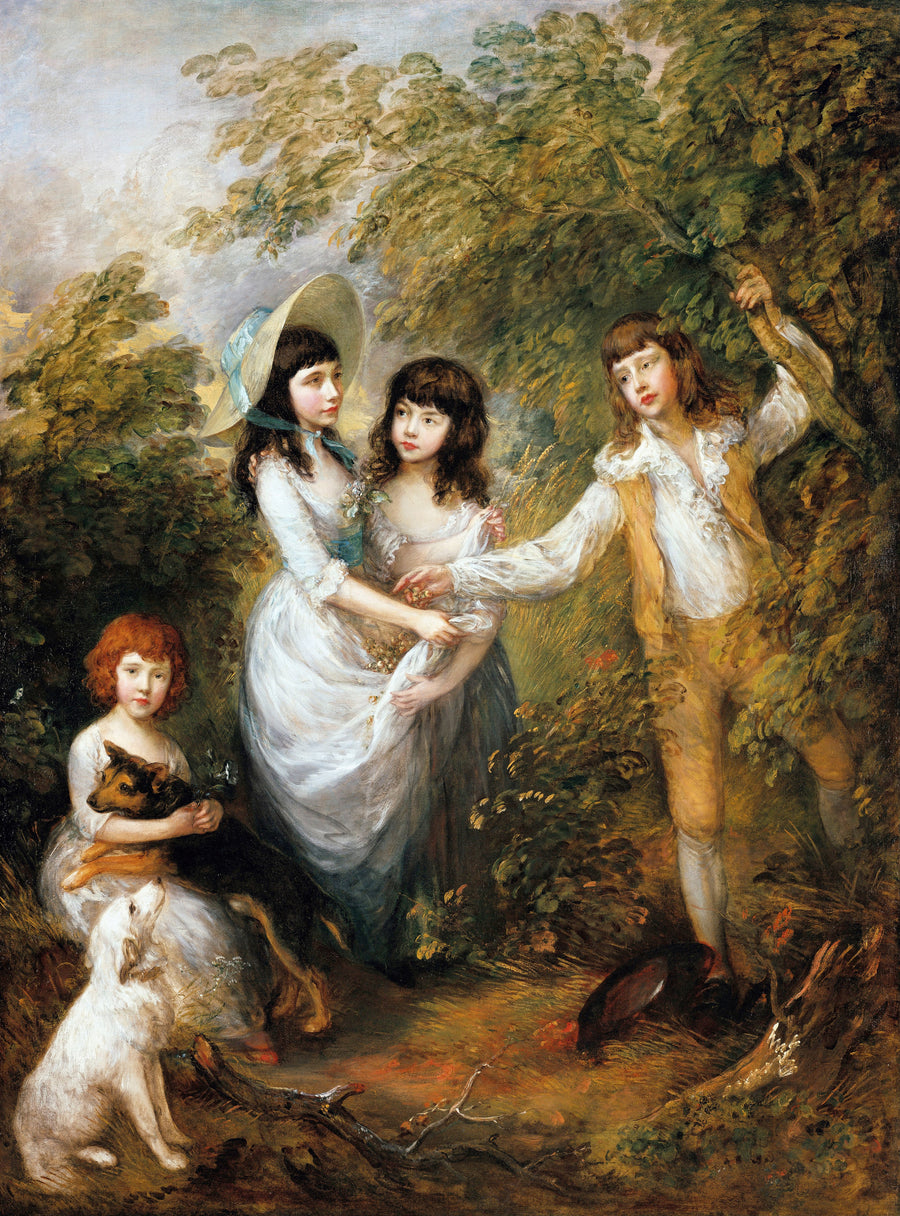 Thomas Gainsborough — The Marsham Children | Fine Art Print shown to scale on a wall above a sofa
