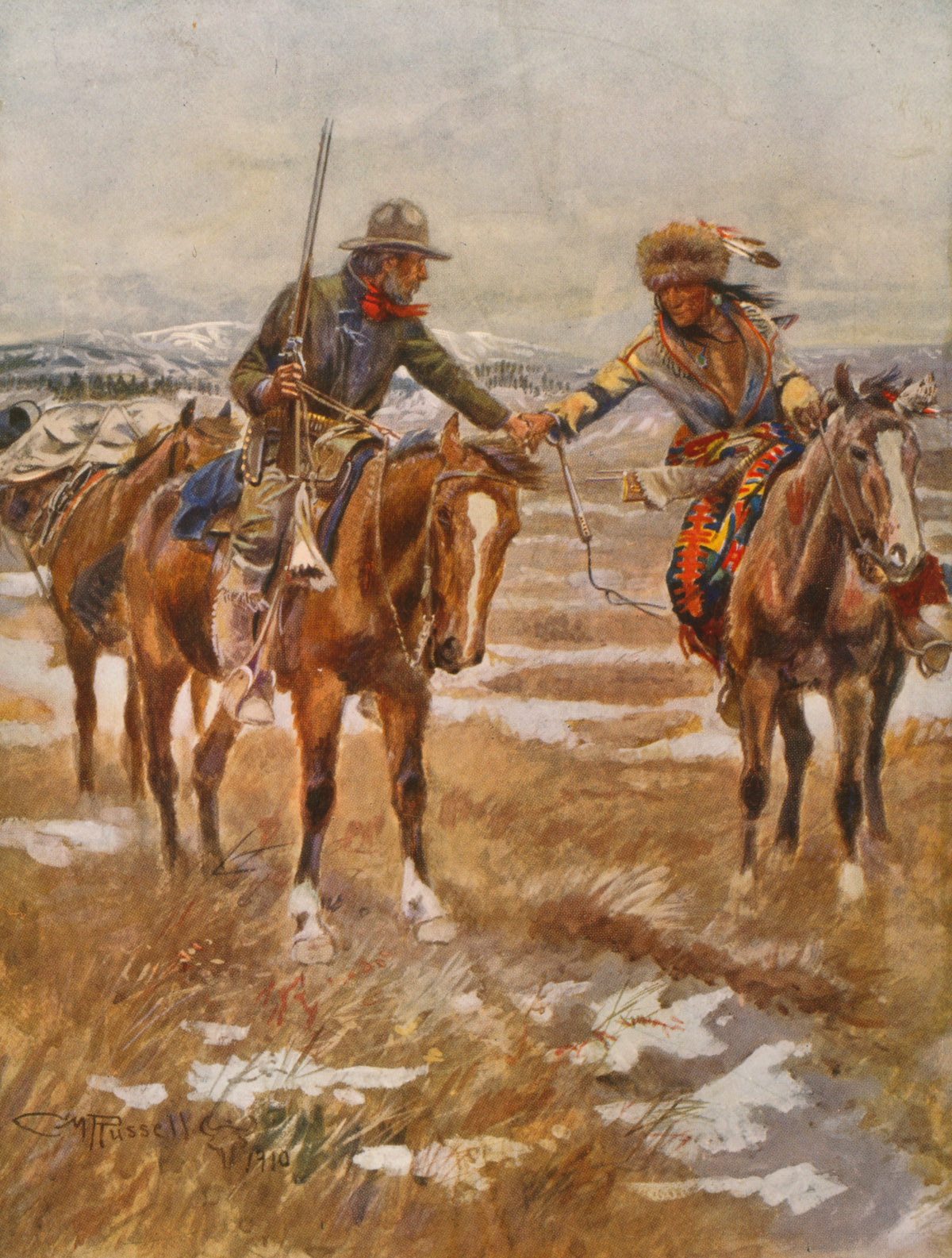 Charles M. Russell — The Meeting | Western Art Print