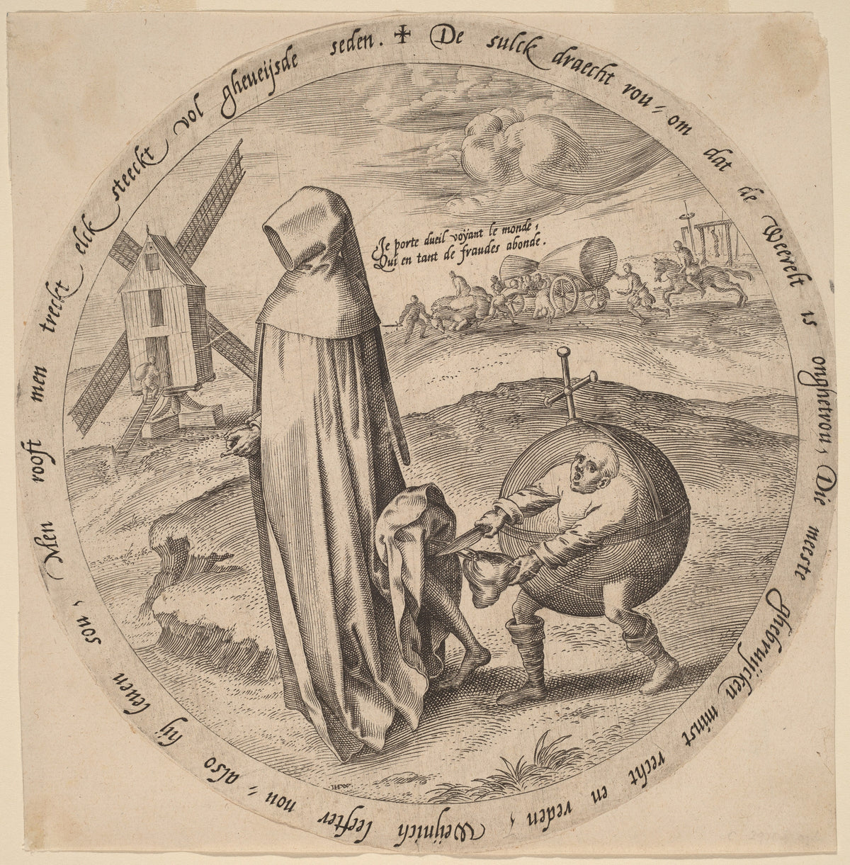 Pieter Bruegel the Elder — The Misanthrope Robbed by the World | Engraving Print