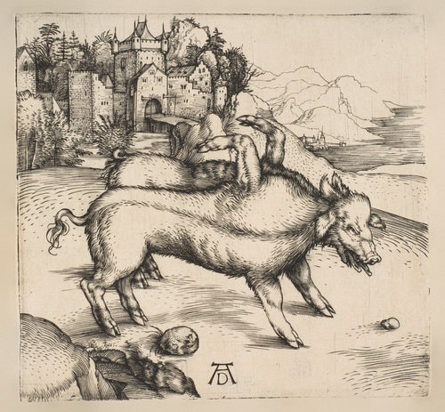 Albrecht Dürer — The Monstrous Pig of Landser | Engraving Print
