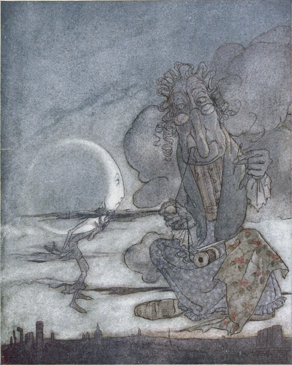 Arthur Rackham — The Moon and Her Mother | Fable Illustration Print