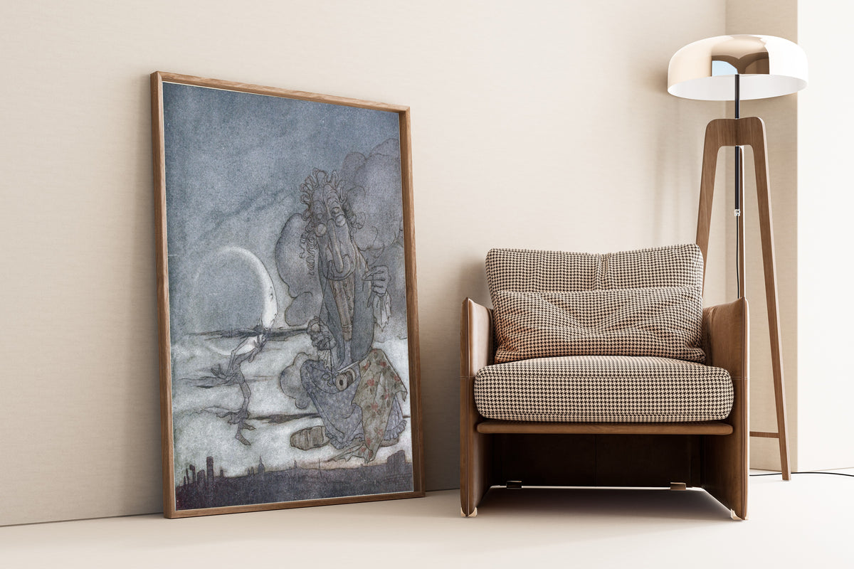 Arthur Rackham — The Moon and Her Mother | Fable Illustration Print