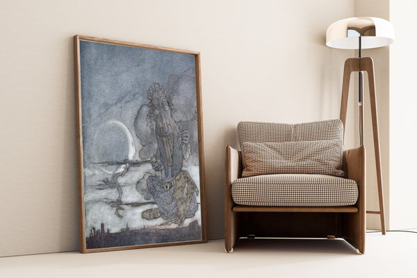 Arthur Rackham — The Moon and Her Mother | Fable Illustration Print