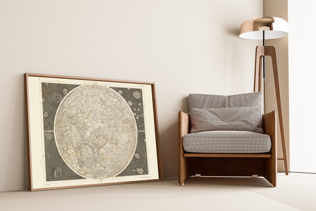 Johann Georg Heck — The Moon | Antique Lunar Map Print