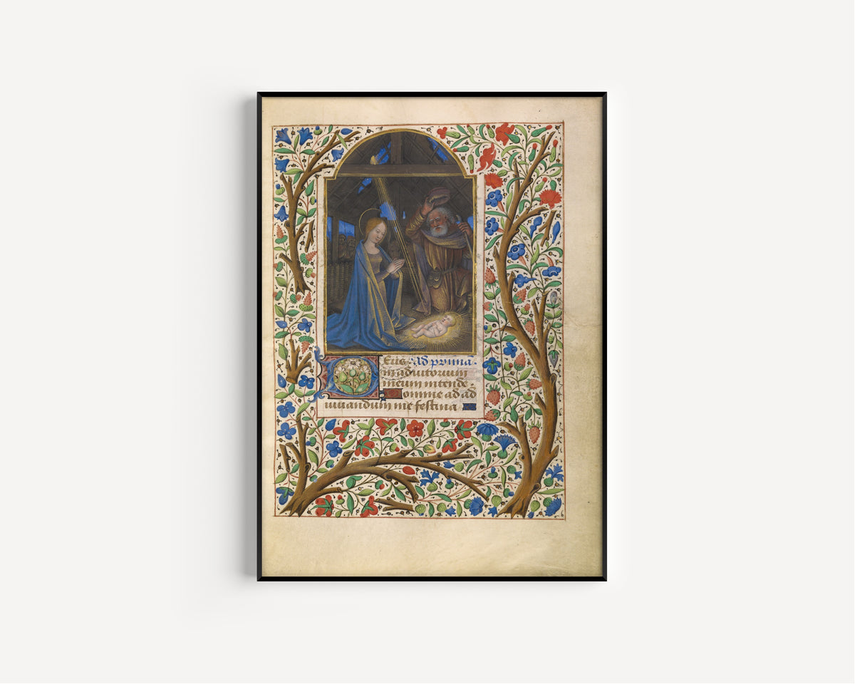 Jean Bourdichon — The Nativity | Illuminated Manuscript Print