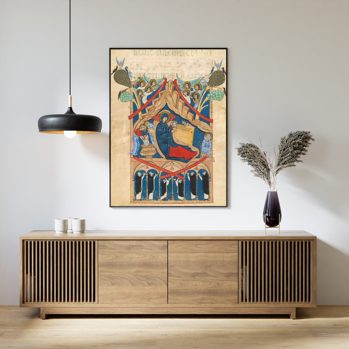 Master of Imola — The Nativity with Six Dominican Monks | Illuminated Manuscript Print