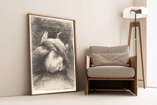 Odilon Redon — The Origins: The Impotent Wing Did Not Lift the Animal into That Black Space | Symbolist Art Print