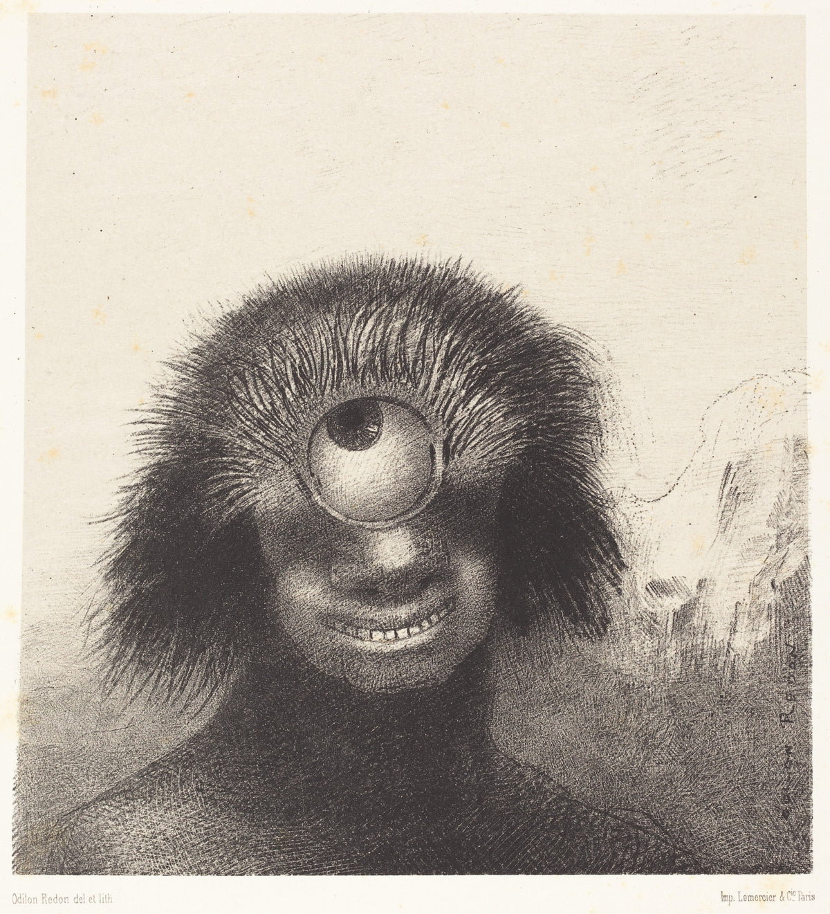 Odilon Redon — The Origins: The Misshapen Polyp Floated on the Shores | Symbolist Art Print