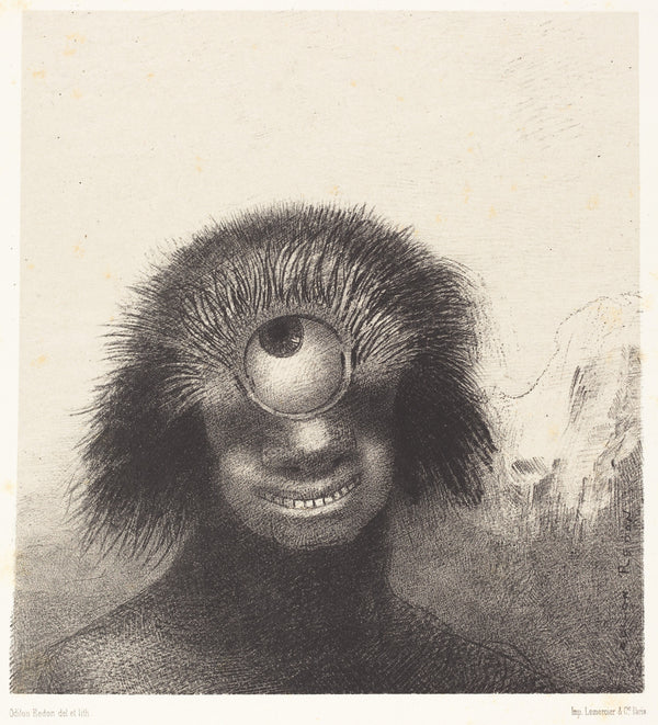 Odilon Redon — The Origins: The Misshapen Polyp Floated on the Shores | Symbolist Art Print