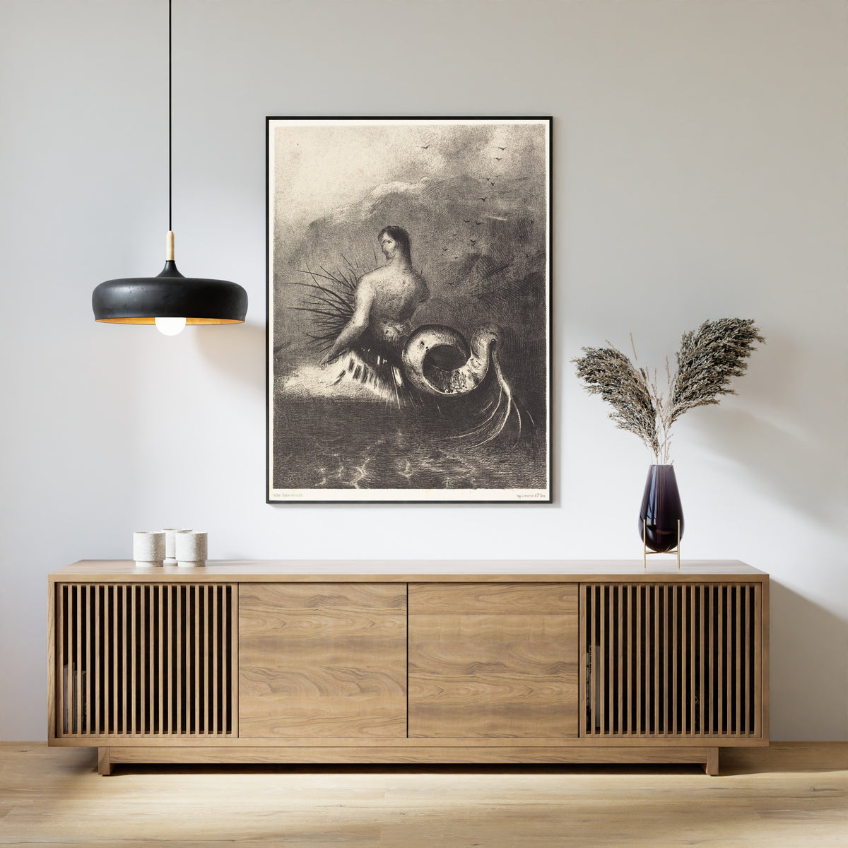 Odilon Redon — The Origins: The Siren, Clothed in Barbs, Emerged from the Waves | Symbolist Art Print
