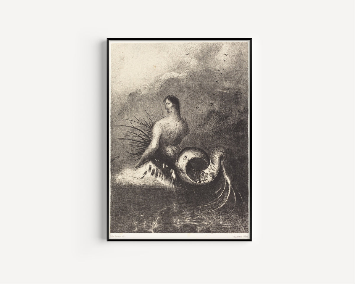 Odilon Redon — The Origins: The Siren, Clothed in Barbs, Emerged from the Waves | Symbolist Art Print