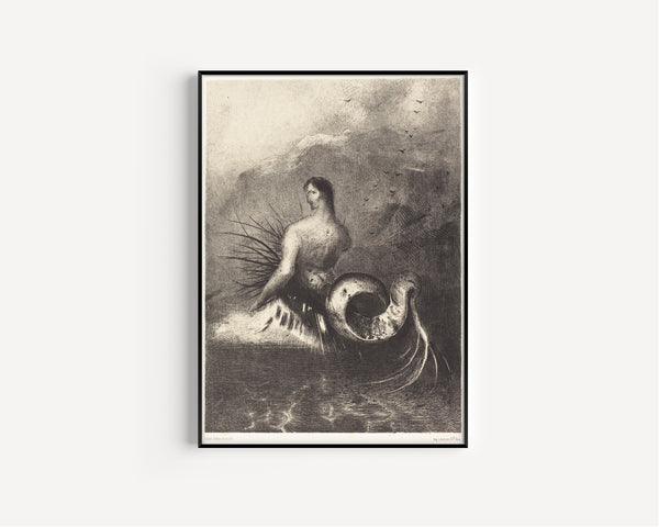 Odilon Redon — The Origins: The Siren, Clothed in Barbs, Emerged from the Waves | Symbolist Art Print