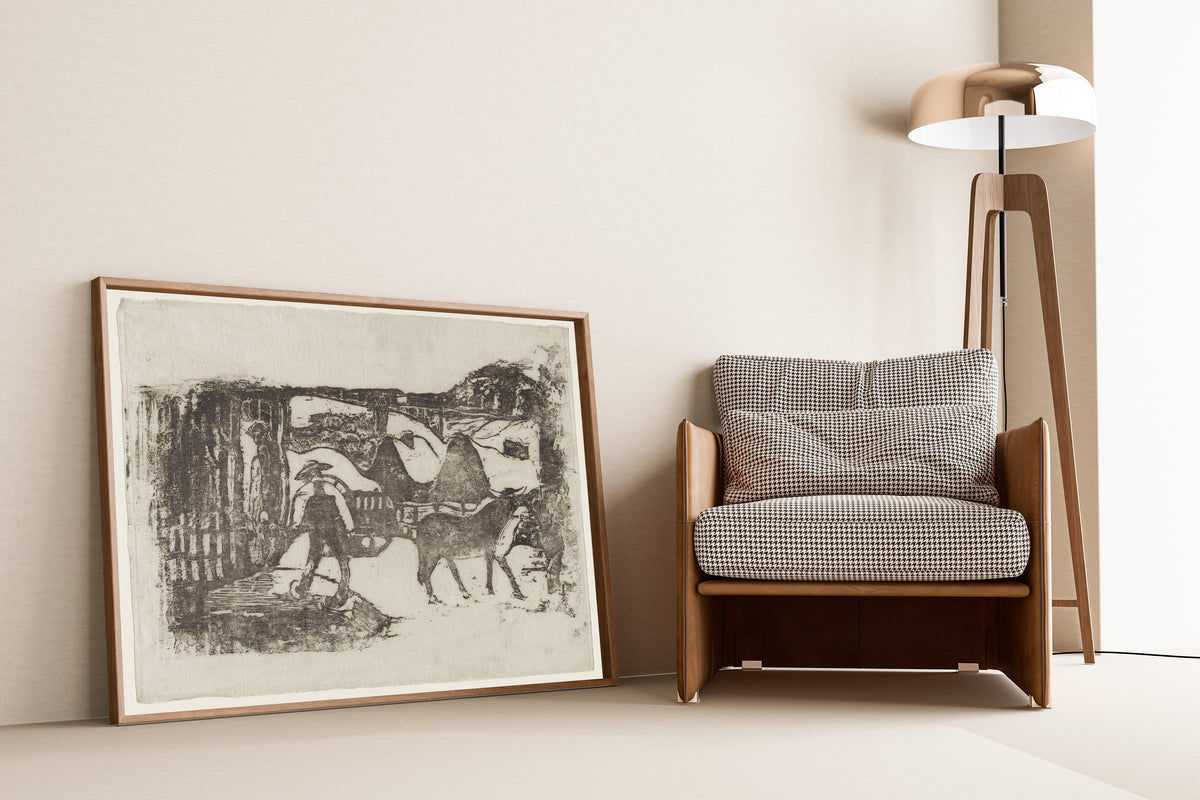 Paul Gauguin — The Ox Cart (Le Char à boeufs) | Woodcut Print