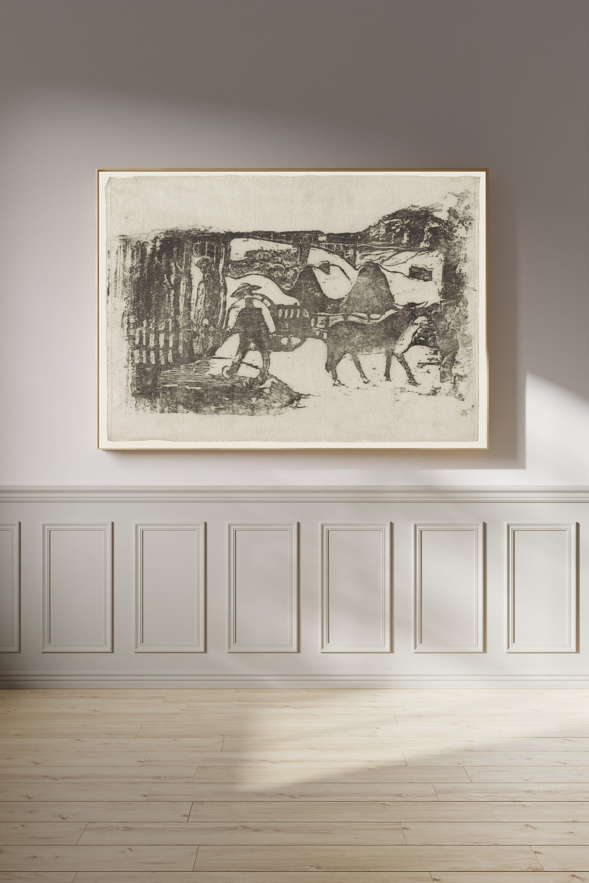 Paul Gauguin — The Ox Cart (Le Char à boeufs) | Woodcut Print
