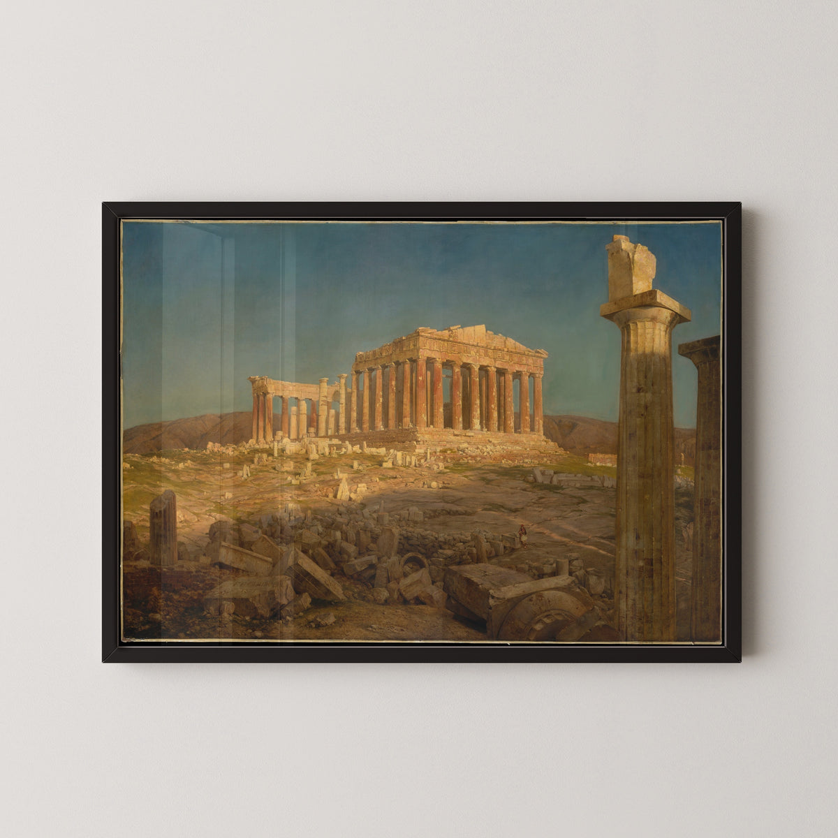 The Parthenon by Frederic Edwin Church — in a black frame on a pale wall