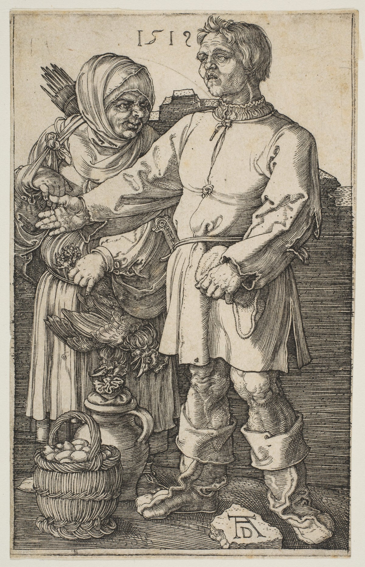 Albrecht Dürer — The Peasant and His Wife at Market | Engraving Print