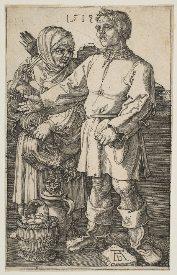 Albrecht Dürer — The Peasant and His Wife at Market | Engraving Print
