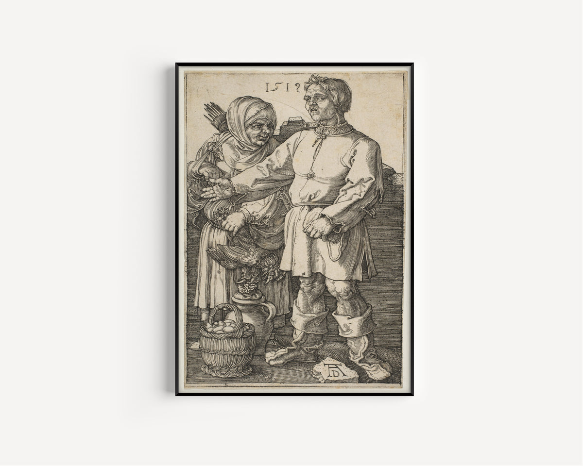 Albrecht Dürer — The Peasant and His Wife at Market | Engraving Print